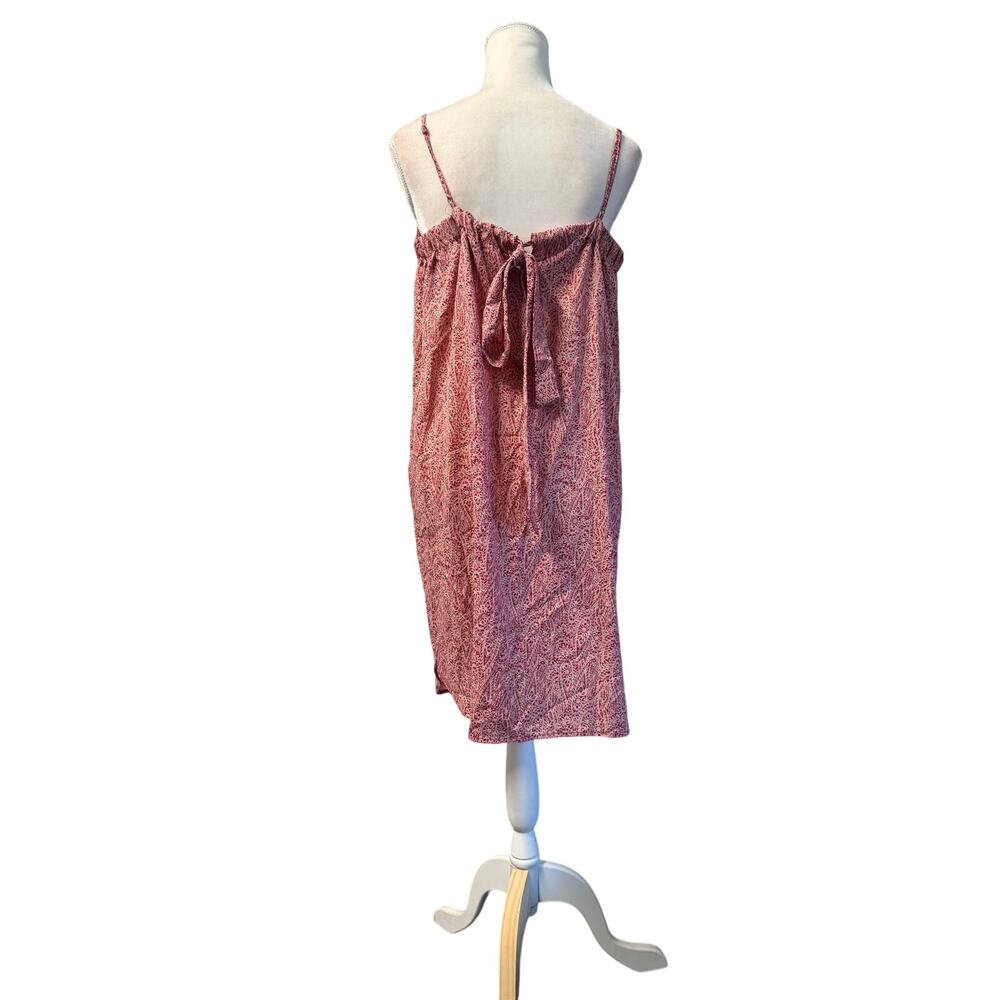 Joe Fresh Burgundy Floral Tie-Back Dress - Size Large